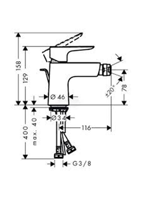 Змішувач для біде Hansgrohe Talis E Polished Gold Optic 71720990