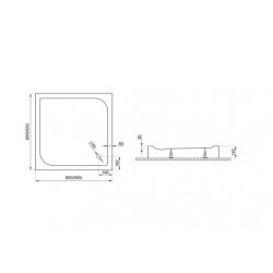 Піддон квадратний Polimat TAKO 90x90x14 00383