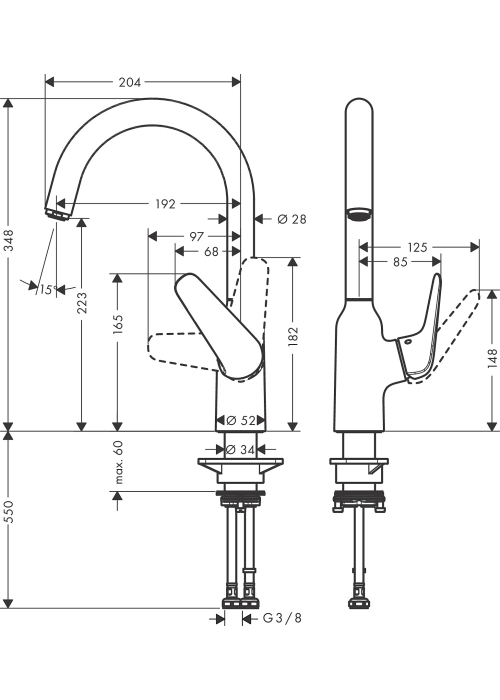 Смеситель для кухни Hansgrohe Focus M42 71802000