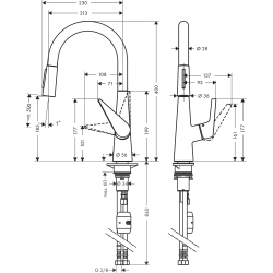 Змішувач для кухні Hansgrohe Talis S 72813000