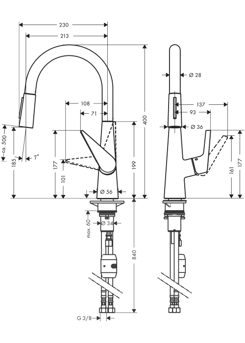 Змішувач для кухні Hansgrohe Talis S 72813000