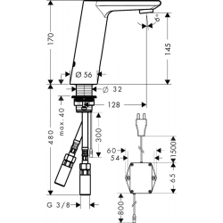 Электронный смеситель для раковины Hansgrohe Metris S 31102000