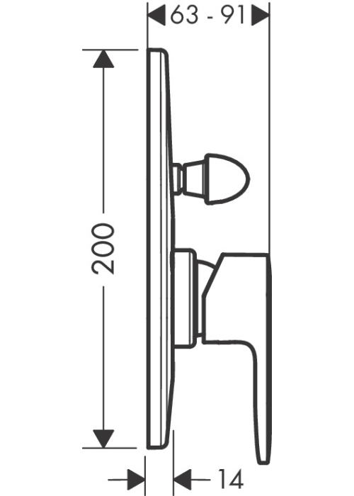 Смеситель для душа Hansgrohe Vernis Blend 71449670 черный матовый