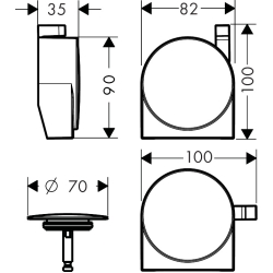 Зовнішня частина сифону Hansgrohe Exafill S Chrome 58117000