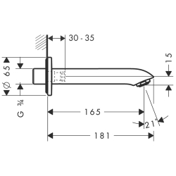 Вилив для ванни Hansgrohe Metris 31494000