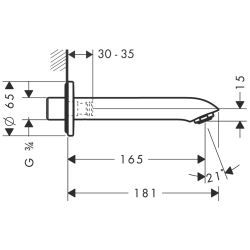 Вилив для ванни Hansgrohe Metris 31494000