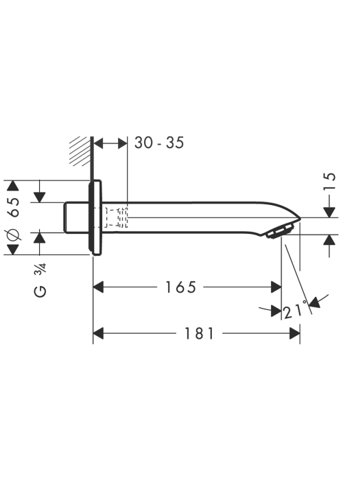 Вилив для ванни Hansgrohe Metris 31494000