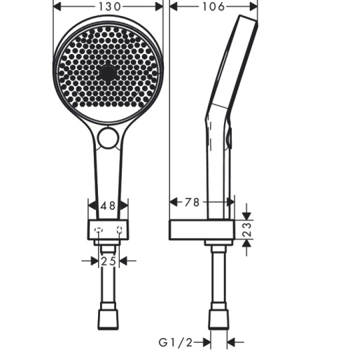 Душовий набір Hansgrohe Rainfinity 130 3jet із душовим шлангом 160 см 26851700