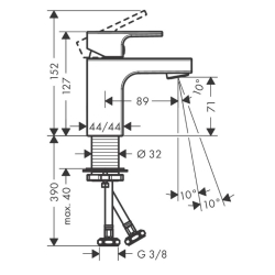 Смеситель для раковины Hansgrohe Vernis Shape 71567000 хром