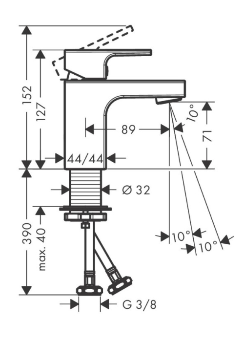 Смеситель для раковины Hansgrohe Vernis Shape 71567000 хром