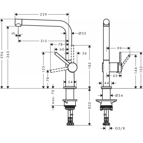 Змішувач Hansgrohe Talis M54 для кухонного миття Stainless Steel 72840800