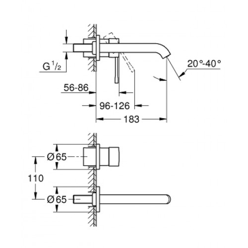 Змішувач для раковини на два отвори Grohe Essence M-Size, 19408001