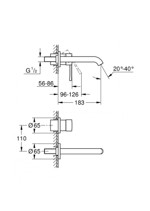 Змішувач для раковини на два отвори Grohe Essence M-Size, 19408001