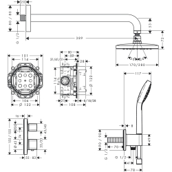 Душовий комплект Hansgrohe Croma E 280 1jet Ecostat E 7в1 27953000 хром