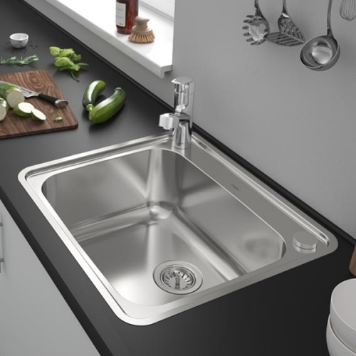 Кухонная мойка Hansgrohe S412-F500 на столешницу 580х520 с сифоном automatic 43336800