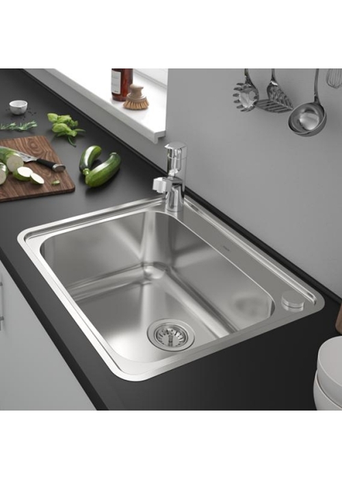 Кухонная мойка Hansgrohe S412-F500 на столешницу 580х520 с сифоном automatic 43336800