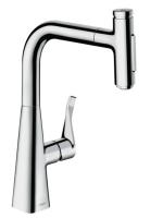 Змішувач для кухні Hansgrohe Metris Select 240 2jet з висувним зливом 73822000