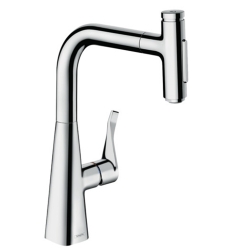 Змішувач для кухні Hansgrohe Metris Select 240 2jet з висувним зливом 73822000