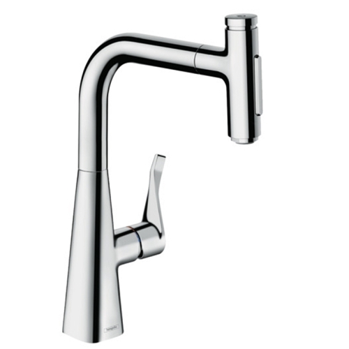 Смеситель для кухни Hansgrohe Metris Select 240 2jet с выдвижным изливом 73822000