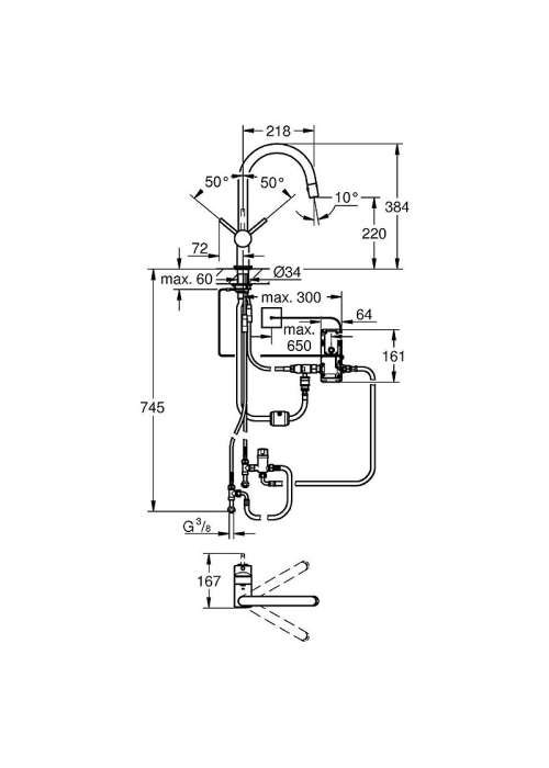 Сенсорний змішувач для миття Grohe Minta Touch 31358DC1