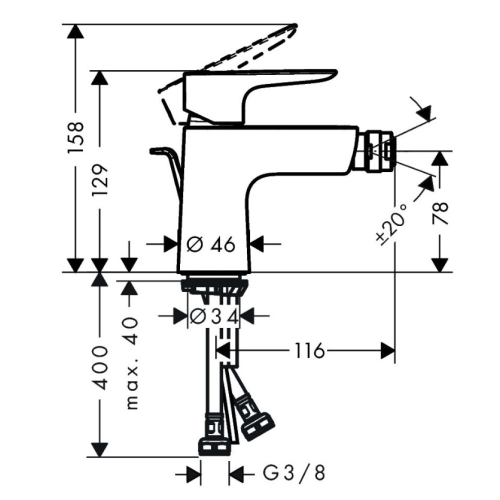 Змішувач для біде Hansgrohe Talis E Matt White 71720700