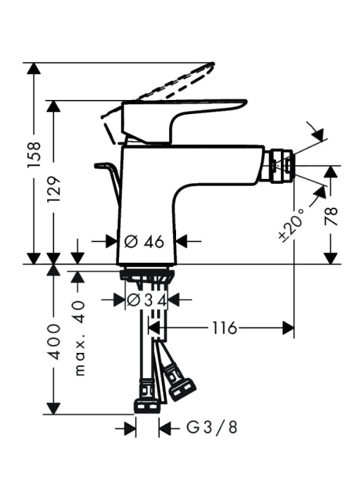 Смеситель для биде Hansgrohe Talis E Matt White 71720700