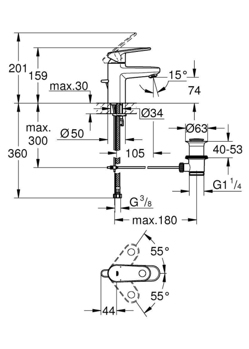 Смеситель для раковины Grohe Europlus 32612002