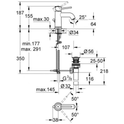 Змішувач для раковини Grohe BauClassic S-size 23161000