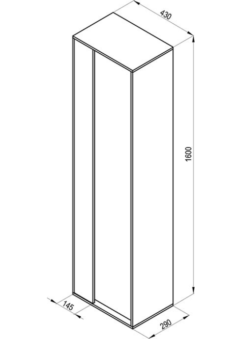 Пенал Ravak Step SB-430 Білий/Дуб X000001419