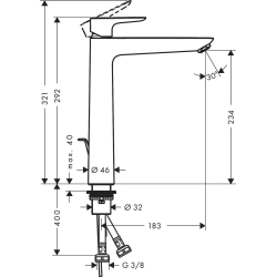 Смеситель для раковины Hansgrohe Talis E 240 Matt White 71716700