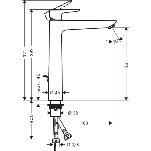 Змішувач для раковини Hansgrohe Talis E 240 Matt White 71716700