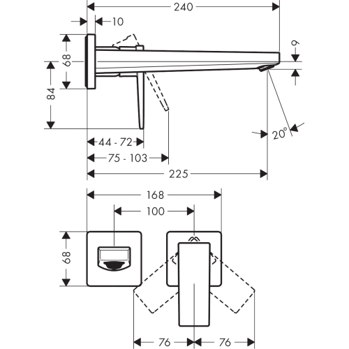 Змішувач для раковини настінний Hansgrohe Metropol Matt White 32526700