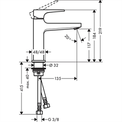 Смеситель для раковины Hansgrohe Metropol Brushed Bronze 32507140