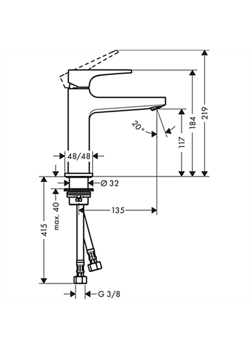 Смеситель для раковины Hansgrohe Metropol Brushed Bronze 32507140