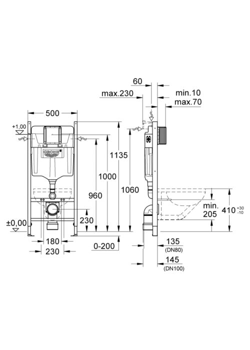 Інсталяція для унітазу GROHE Rapid SL 1,13 м (38840000+3855800M+37131000) 3884000M