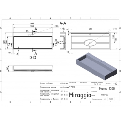 Умывальник Miraggio Mares 1000 Матовый