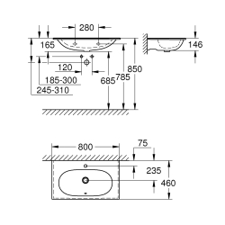 Раковина накладная GROHE Essence Ceramic 3956700H