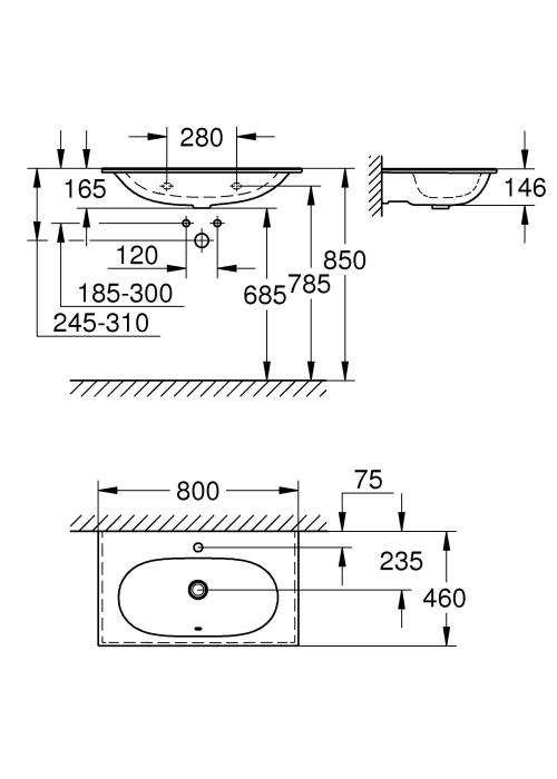 Раковина накладна GROHE Essence Ceramic 3956700H