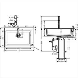 Кухонный комплект мойка со смесителем Hansgrohe C51-F660-07, хром 43218000U