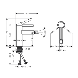 Змішувач Hansgrohe Finoris для біде, чорний матовий 76200670