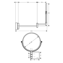 Дзеркало косметичне Hansgrohe AddStoris 41791340 чорний матовий хром