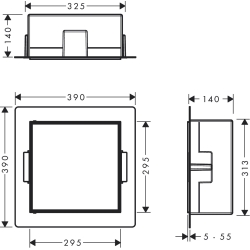 Настенная ниша Hansgrohe XtraStoris Rock с дверцей 30x30x14 см Matt White 56091700