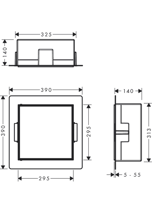 Настенная ниша Hansgrohe XtraStoris Rock с дверцей 30x30x14 см Matt White 56091700