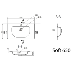 Умивальник Radaway Soft 65 (U124065-02-01)