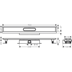 Монтажний комплект для каналів ø40 Hansgrohe uBox universal 900 мм 56019180