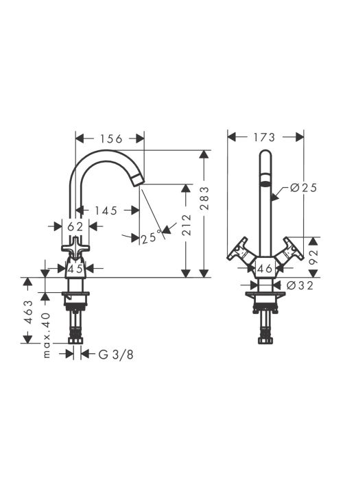 Смеситель для кухни Hansgrohe Logis Classic 71285000