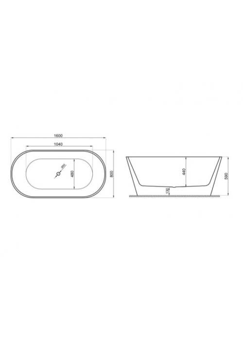 Ванна акриловая отдельностоящая Polimat UZO 160x80 00221