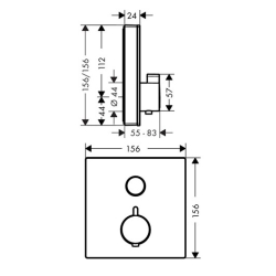 Зовнішня частина термостату для душу Hansgrohe ShowerSelect, 15737400