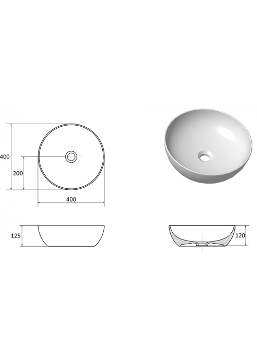 Умивальник Ravak Uni 400 B Slim XJX01140003