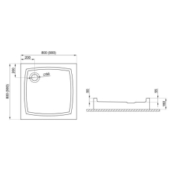 Піддон квадратний Polimat PATIO 80x80x16 00732